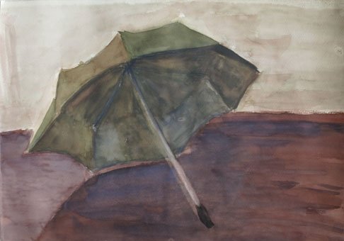 Czink Ibolya Beatrix: Esernyő, 2011, akvarell · tanulmány