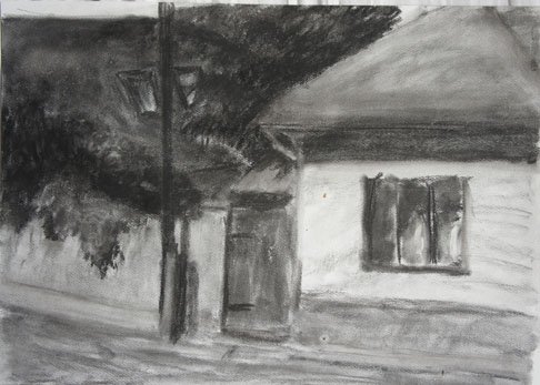 Czink Ibolya Beatrix: Szentendre, 2011, szénrajz