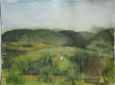 Czink Ibolya Beatrix: Szentendrei dombok, 2011, akvarell