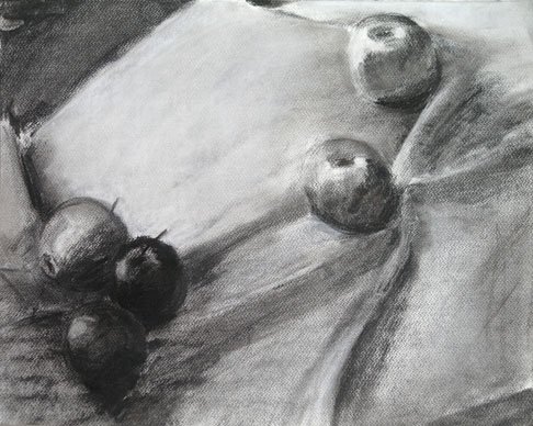 Czink Ibolya Beatrix: Almák, 2011, szénrajz · tanulmány