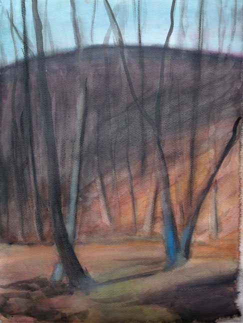Czink Ibolya Beatrix: Pilis márciusban, 2011, akvarell