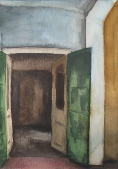 Czink Ibolya Beatrix: Öreg veranda, 2011, akvarell