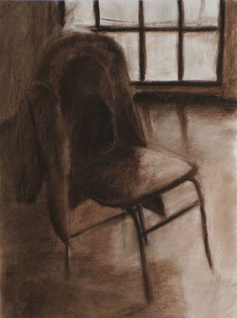 Czink Ibolya Beatrix: Szék a Galériában, 2012, pasztell · pittkréta