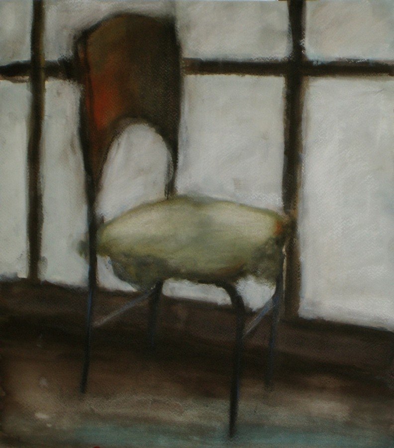 Czink Ibolya Beatrix: Szék ronggyal, 2012, akvarell · pittkréta