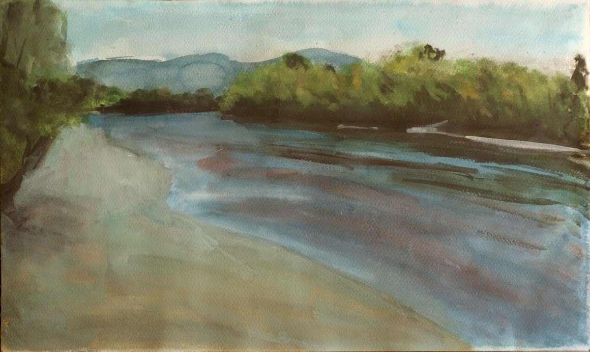 Czink Ibolya Beatrix: Dunakanyar, 2012, akvarell
