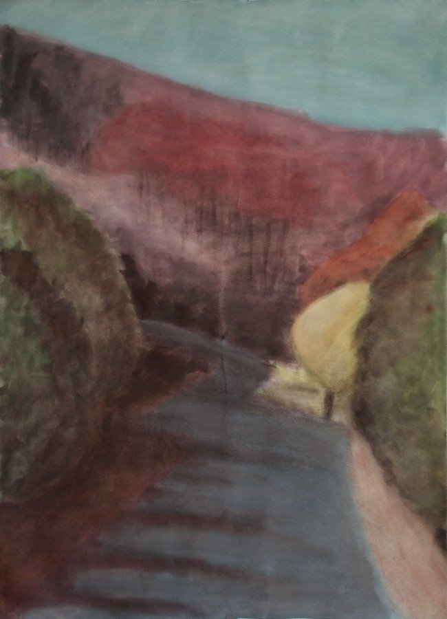 Czink Ibolya Beatrix: Út a Vid felett, 2012, akvarell
