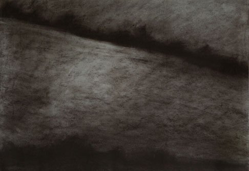 Czink Ibolya Beatrix: Duna éjjel, 2012, pasztell · pittkréta