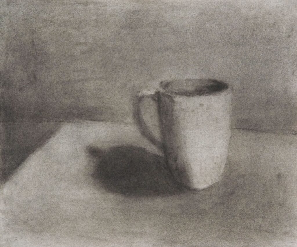 Czink Ibolya Beatrix: Tegnapi bögre, 2015, szénrajz