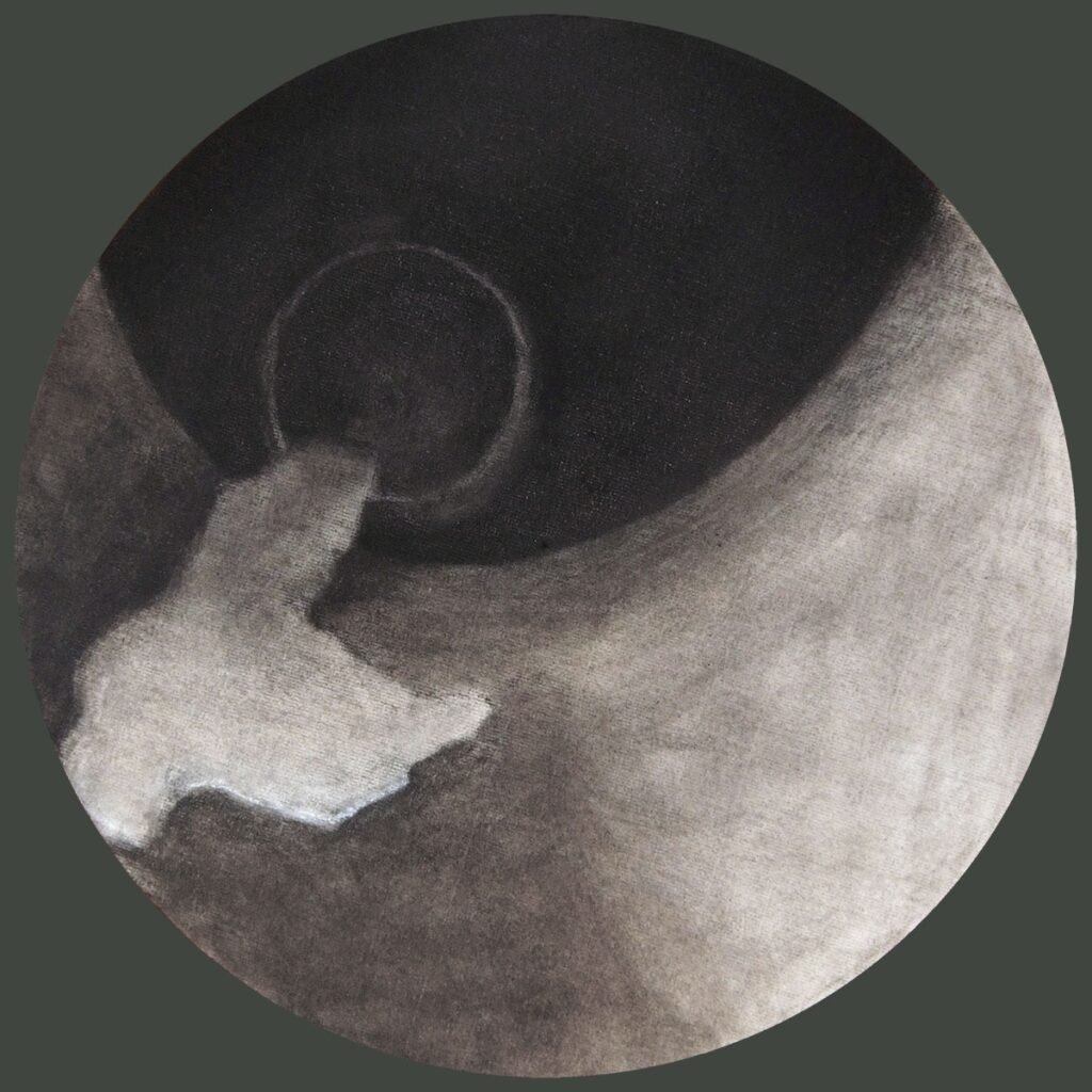 Czink Ibolya Beatrix: Körben, 2015, szénrajz