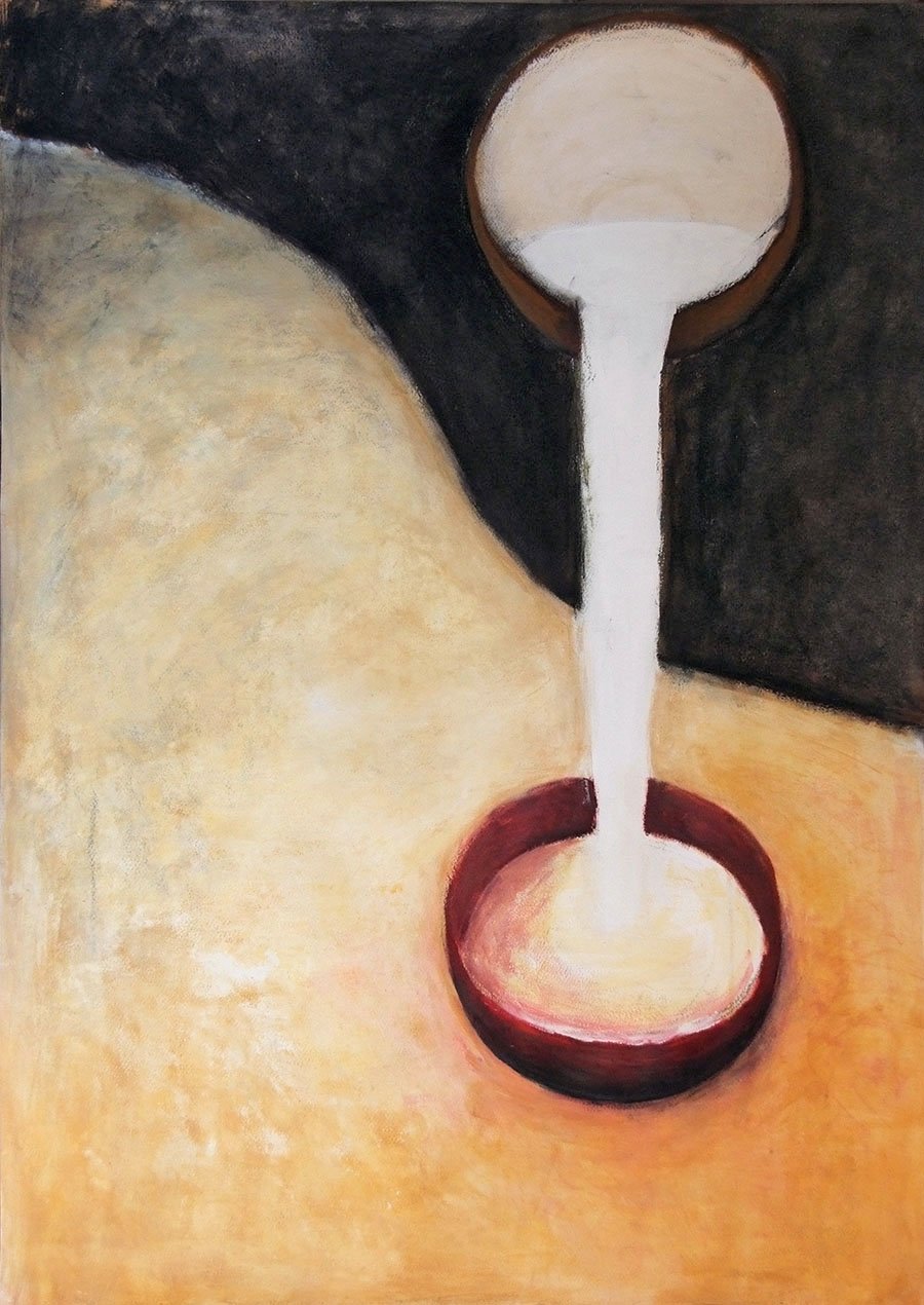 Czink Ibolya Beatrix: Tálak III., 2015, tojástempera