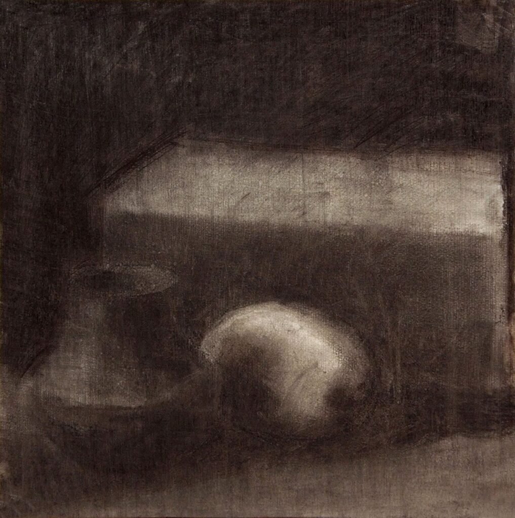 Czink Ibolya Beatrix: Derűs borongás, 2015, szénrajz