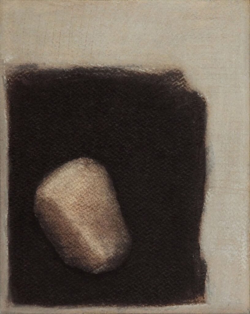 Czink Ibolya Beatrix: Kőbaba, 2015, szénrajz