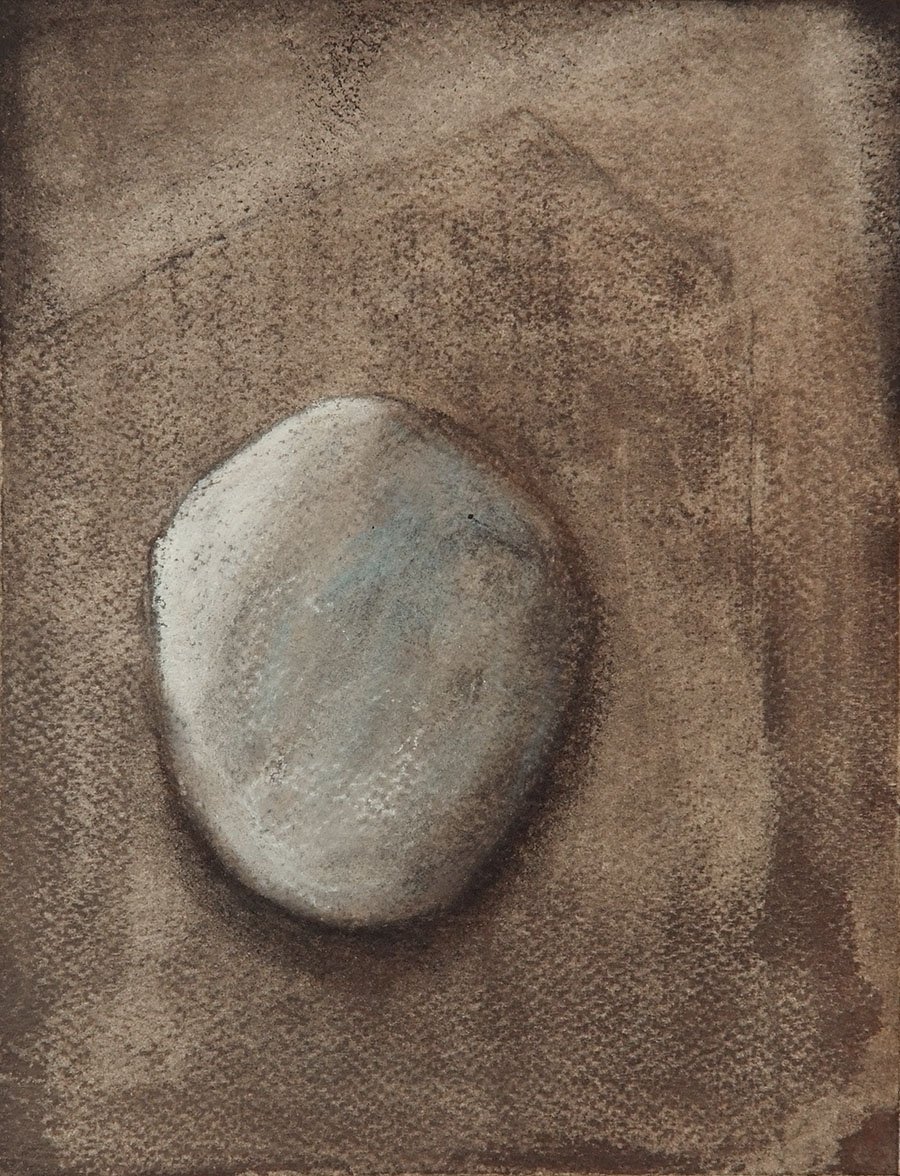 Czink Ibolya Beatrix: Kőbaba II., 2015, pasztell