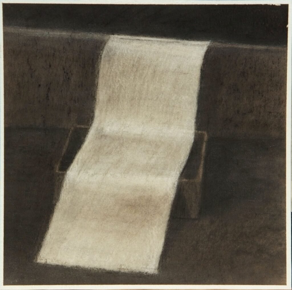 Czink Ibolya Beatrix: Üzenet I., 2016, szénrajz