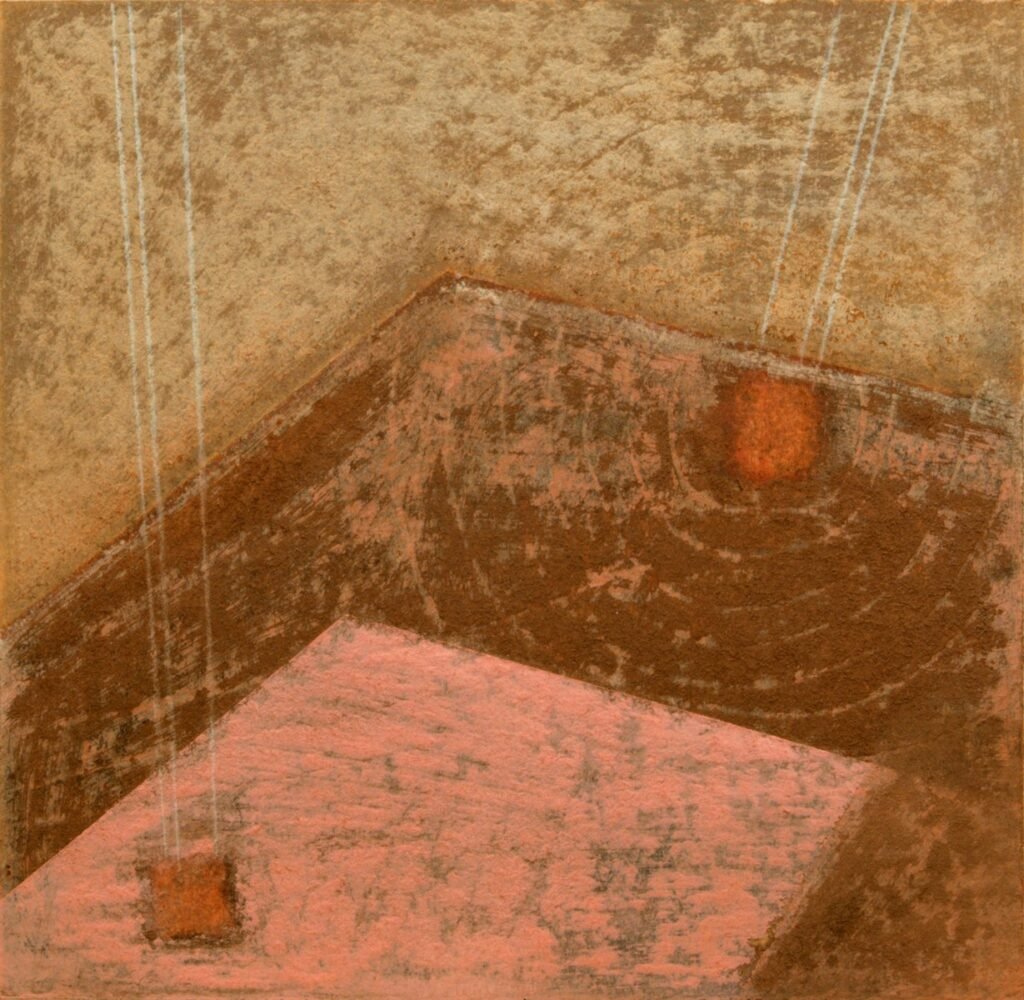 Czink Ibolya Beatrix: Tawaf II. (tenyérnyi kép), 2017, pasztell